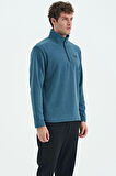 River Orman Yeşili Dik Yaka Erkek Polar Sweatshirt - 88310