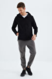 Connell Siyah Rahat Kalıp Polar Erkek Sweatshirt - 88313 | L