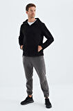 Connell Siyah Rahat Kalıp Polar Erkek Sweatshirt - 88313 | L