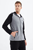 Connell Gri Melanj Rahat Kalıp Polar Erkek Sweatshirt - 88313 | S