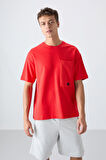 Fiesta Pamuklu Kalın Yüzeyi Dokulu Oversize Fit Basic Erkek T-Shirt - 88341 | L