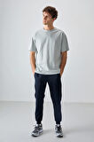 Taş %100 Pamuk Kalın Yumuşak Dokulu Oversize Fit Basic Erkek T-Shirt - 88353 | XL
