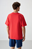 Fiesta %100 Pamuk Kalın Yumuşak Dokulu Oversize Fit Baskılı Erkek T-Shirt - 88360
