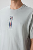 Taş %100 Pamuk Kalın Yumuşak Dokulu Oversize Fit Baskılı Erkek T-Shirt - 88360