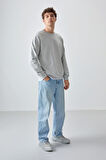 Taş Pamuk Yumuşak Dokulu Standart Fit Basic Erkek Sweatshirt - 88363