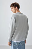 Taş Pamuk Yumuşak Dokulu Standart Fit Basic Erkek Sweatshirt - 88363