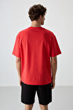 Fiesta Pamuklu Kalın Yüzeyi Dokulu Oversize Fit  Baskılı Erkek T-Shirt - 88371