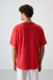 Fiesta Pamuklu Kalın Yüzeyi Dokulu Oversize Fit  Baskılı Erkek T-Shirt - 88367