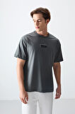 Haki Pamuklu Kalın Yumuşak Daokulu Oversize Fit Baskılı Erkek T-Shirt - 88376