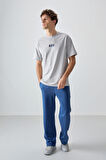 Taş Pamuklu Kalın Yumuşak Dokulu Oversize Fit Baskılı Erkek T-Shirt - 88376