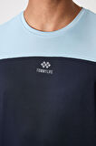 Lacivert Polyester Nefes Alan Dokulu İnce Esnek Standart Fit Erkek Performans T-Shirt - 88386