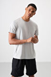 Taş Polyester Nefes Alan Dokulu İnce Esnek Standart Fit Erkek Performans T-Shirt - 88388