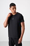 Tommy Life Siyah Polyester Nefes Alan Dokulu İnce Esnek Standart Fit Erkek Performans T-Shirt - 88387