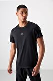 Tommy Life Siyah Polyester Nefes Alan Dokulu İnce Esnek Standart Fit Erkek Performans T-Shirt - 88387