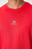 Kırmızı Polyester Nefes Alan Dokulu İnce Esnek Standart Fit Erkek Performans T-Shirt - 88387