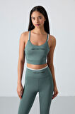 Mint Yeşili Polyester Esnek Standart Fit Performans Kadın Tayt Takım - 95333