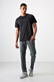 Haki Polyester İnce Yumuşak Comfort Fit Erkek Eşofman Alt - 82119