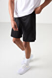 Siyah Polyester Kalın Yumuşak Comfort Fit Erkek Şort - 81271