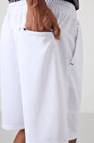 Beyaz Polyester Kalın Yumuşak Comfort Fit Erkek Şort - 81272