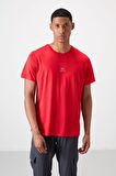 Tommy Life Kırmızı Polyester Nefes Alan Jakarlı İnce Esnek Standart Fit Erkek Performans T-Shirt - 88397IZI