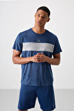 Parlament Polyester Nefes Alan Jakarlı İnce Esnek Standart Fit Erkek Performans T-Shirt - 88398
