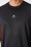 Siyah Polyester Nefes Alan Dokulu İnce Esnek Standart Fit Erkek Performans T-Shirt - 88390