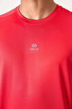 Kırmızı Polyester Nefes Alan Dokulu İnce Esnek Standart Fit Erkek Performans T-Shirt - 88390