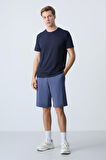 Petrol Pamuklu Kalın Yumuşak Dokulu Standart  Fit Basic Erkek Şort  - 81277