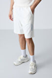 Ekru Pamuklu Kalın Yumuşak Dokulu Oversize Fit Basic Erkek Şort Takım - 85258
