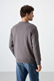 Koyu Gri Basic O Yaka Rahat Form Erkek Sweatshirt - 88053