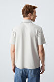 Taş Basic Göğüs Logolu Standart Kalıp Triko Polo Yaka Erkek T-Shirt - 87768