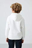 Ekru Pamuklu Kalın İçi Tüylü Yumuşak Dokulu Standart Fit Baskılı Erkek Çocuk Sweatshirt - 11215