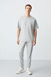 Taş Pamuklu Kalın Yumuşak Dokulu Oversize  Fit Basic Erkek Eşofman Takım - 85261