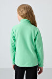 Su Yeşil Kalın Yumuşak Dokulu Standart Fit Nakışlı Polar Kız Çocuk Sweatshirt - 75154