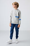 Taş Pamuklu Kalın İçi Tüylü Yumuşak Dokulu Standart Fit Baskılı Erkek Çocuk Sweatshirt - 11238