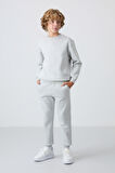 Taş Pamuklu Kalın İçi Tüylü Yumuşak Dokulu Standart Fit Nakışlı Erkek Çocuk Eşofman Takım - 11249