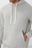 Taş Pamuklu Kalın İçi Tüylü Yumuşak Dokulu Comfort Fit Nakışlı Erkek Sweatshirt - 88419