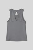 Koyu Gri Standart Fit Çapraz Sırt Detaylı Kadın Spor Atlet - 97296