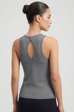 Koyu Gri Standart Fit Çapraz Sırt Detaylı Kadın Spor Atlet - 97296