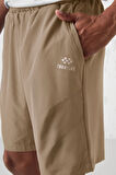 Bej Polyester Kalın Yumuşak Comfort Fit Erkek Şort - 81268