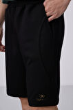 Siyah Yüzeyi Dokulu Oversize Erkek Şort - 81288