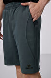 Haki Yüzeyi Dokulu Oversize Erkek Şort - 81288
