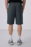 Haki Yüzeyi Dokulu Oversize Erkek Şort - 81288