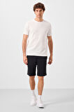 Siyah Standart Fit Dokuma Hafif Esnek Chino Erkek Şort - 81289
