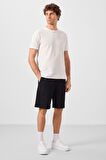 Siyah Standart Fit Dokuma Hafif Esnek Chino Erkek Şort - 81289