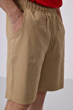 Koyu Bej Standart Fit Dokuma Hafif Esnek Chino Şort - 81290