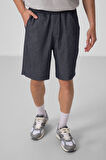 Kot Lacivert Standart Fit Dokuma Hafif Esnek Chino Erkek Şort - 81290