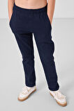 Lacivert Standart Fit Dokuma Hafif Esnek Chino Erkek Çocuk Pantolon - 11272