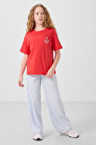 Fiesta Pamuklu O Yaka Oversize Fit Baskılı Kız Çocuk T-Shirt - 75178
