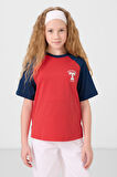 Fiesta O Yaka  Pamuklu Baskılı Oversize Fit Kız Çocuk T-Shirt - 75179